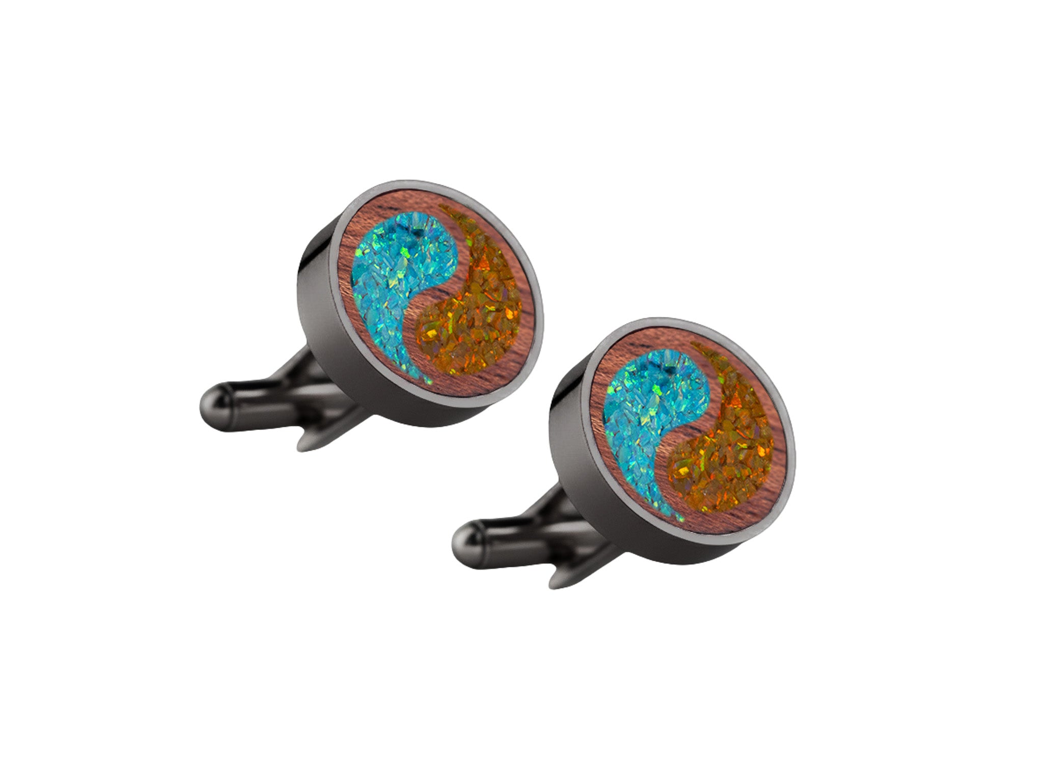 Yin Yang Cufflinks Bubinga