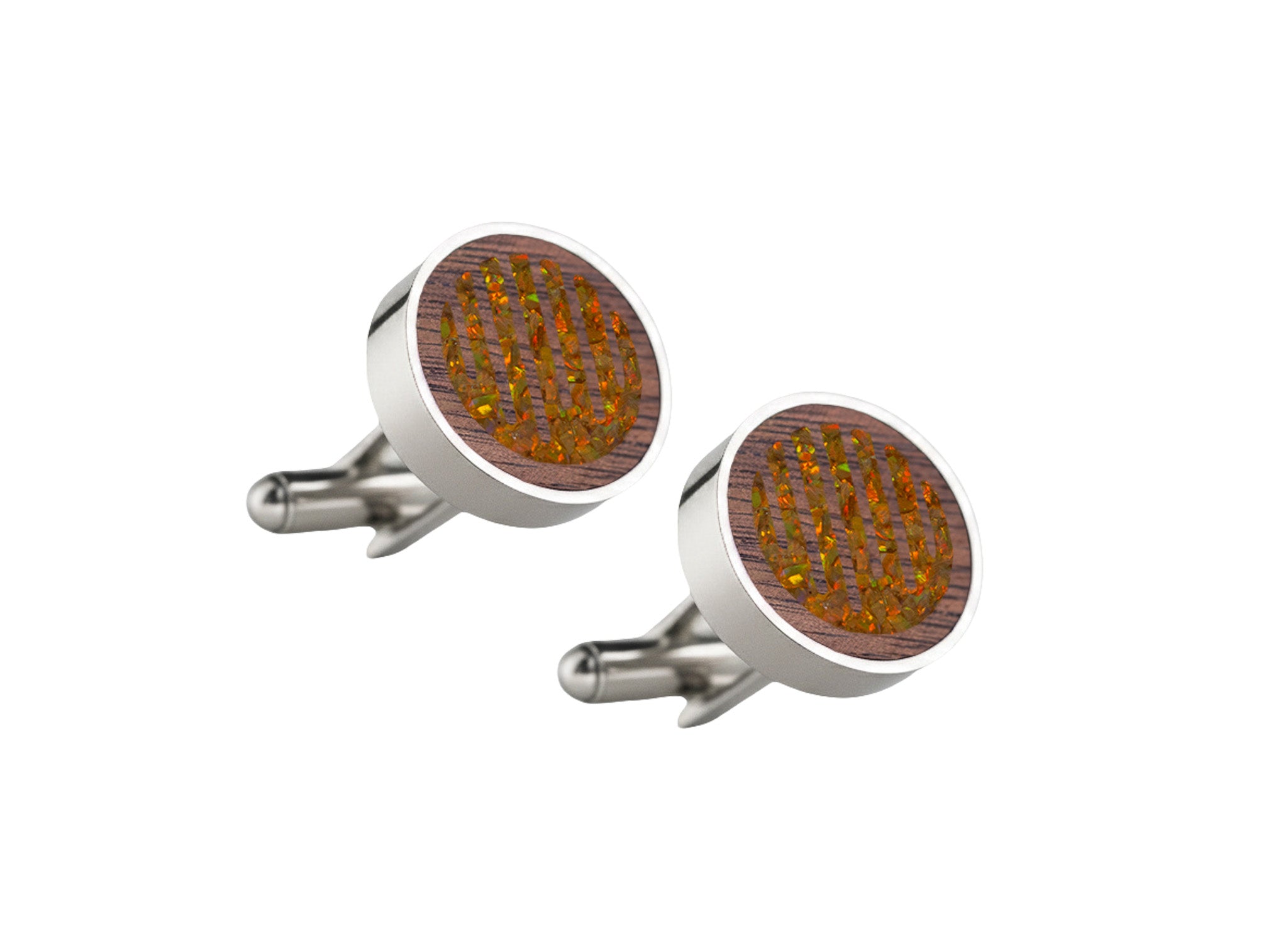 Raindrop Cufflinks Walnut