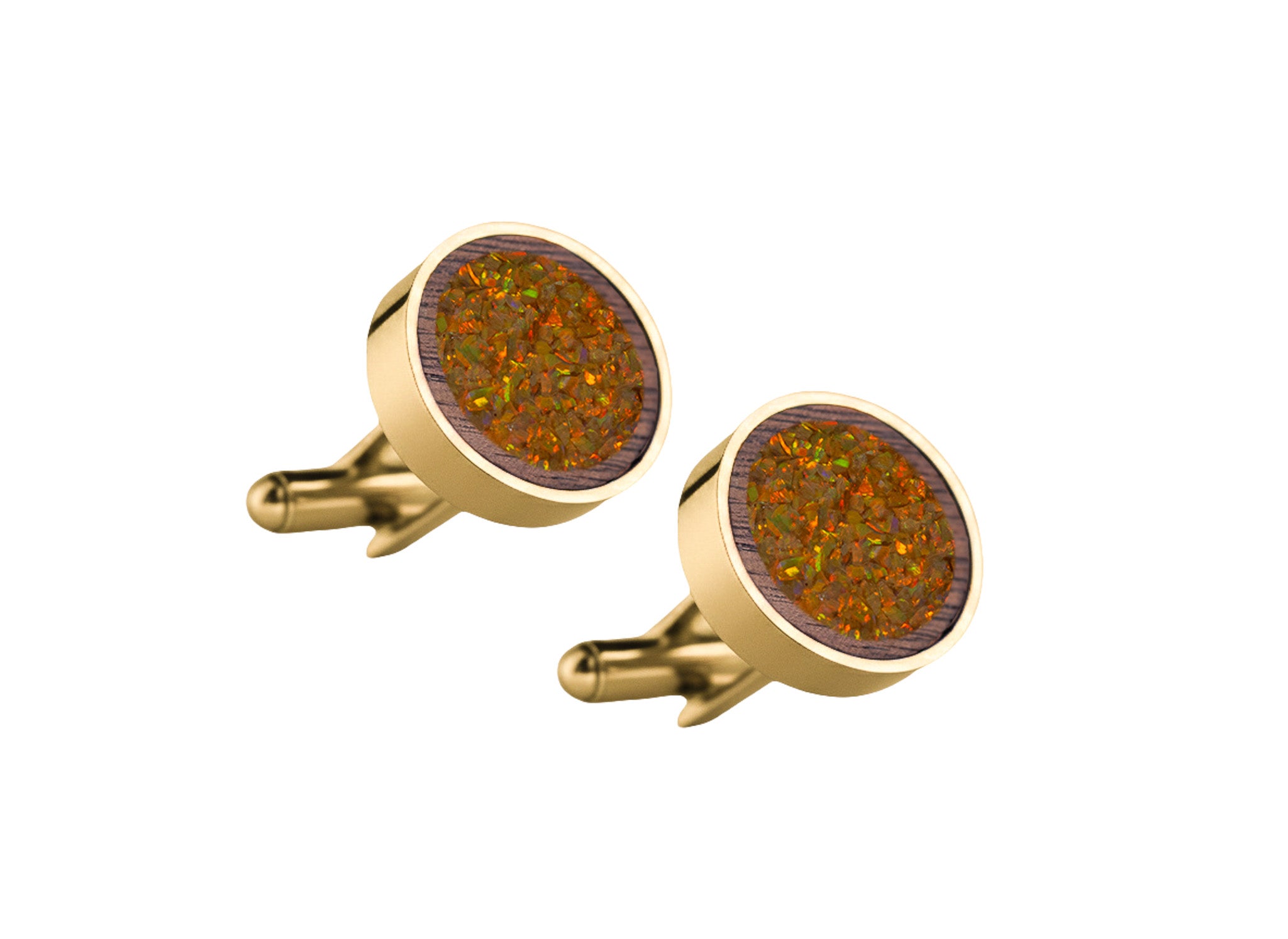Circle Cufflinks Walnut