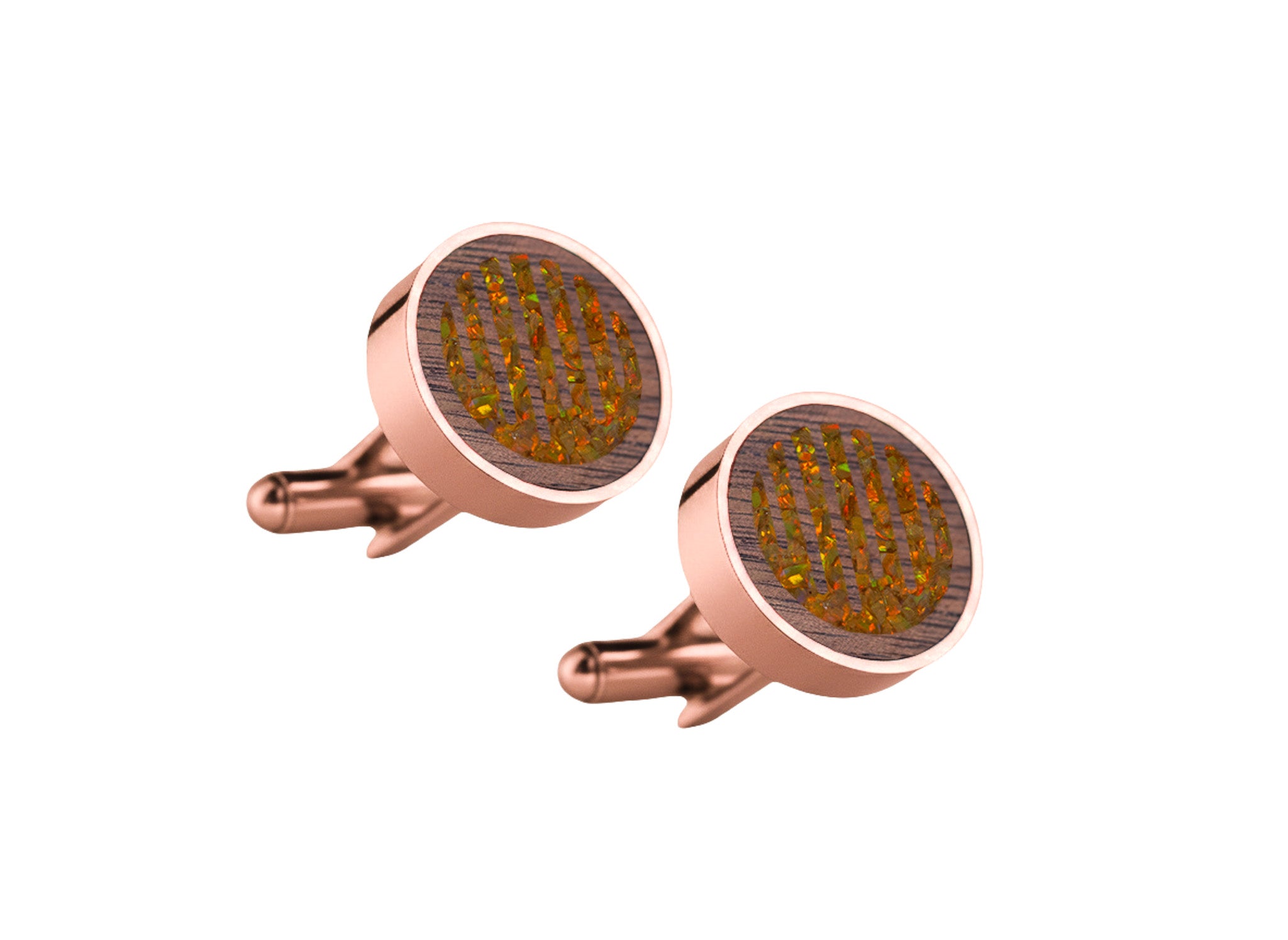 Raindrop Cufflinks Walnut
