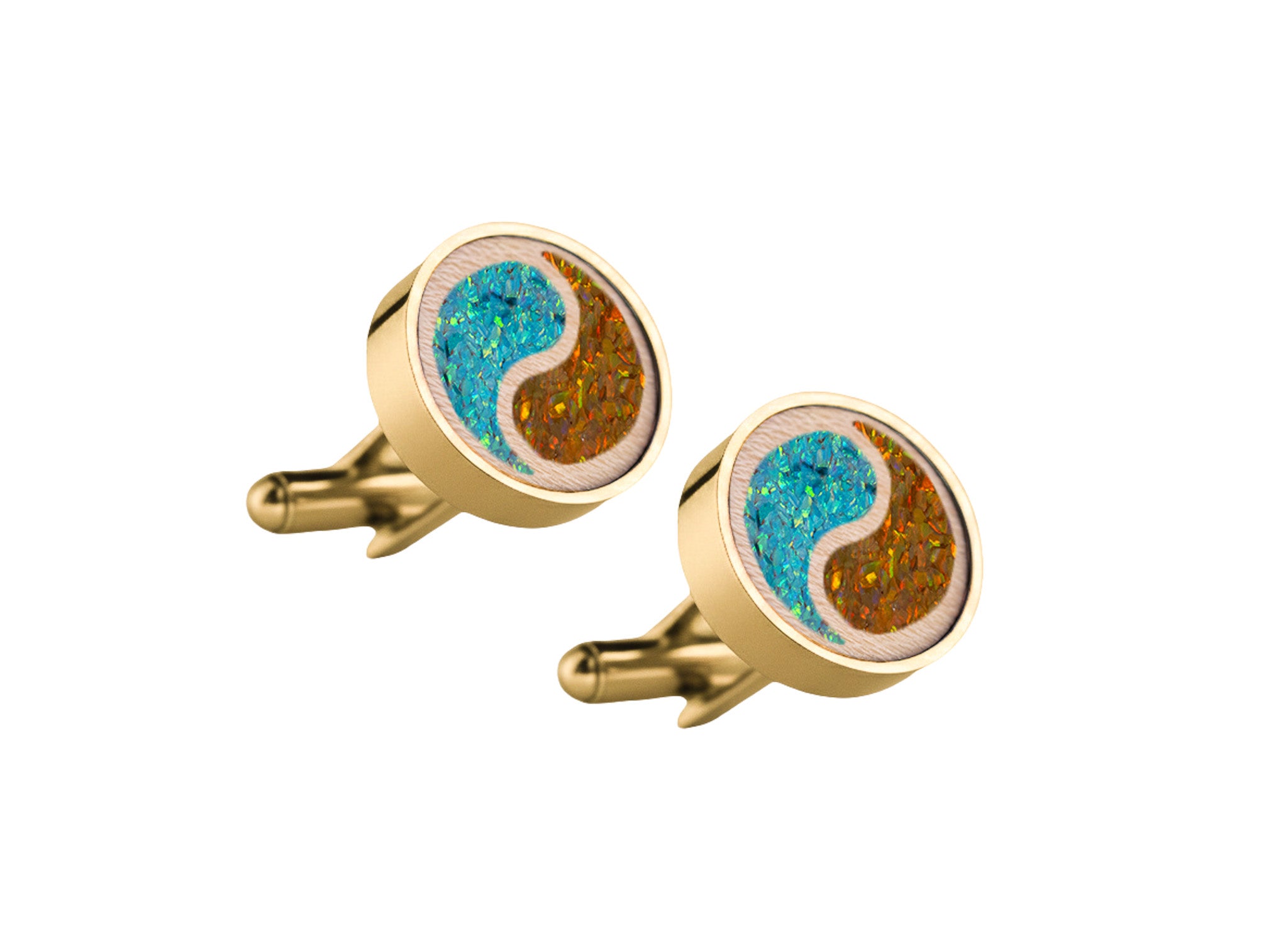 Yin Yang Cufflinks Maple