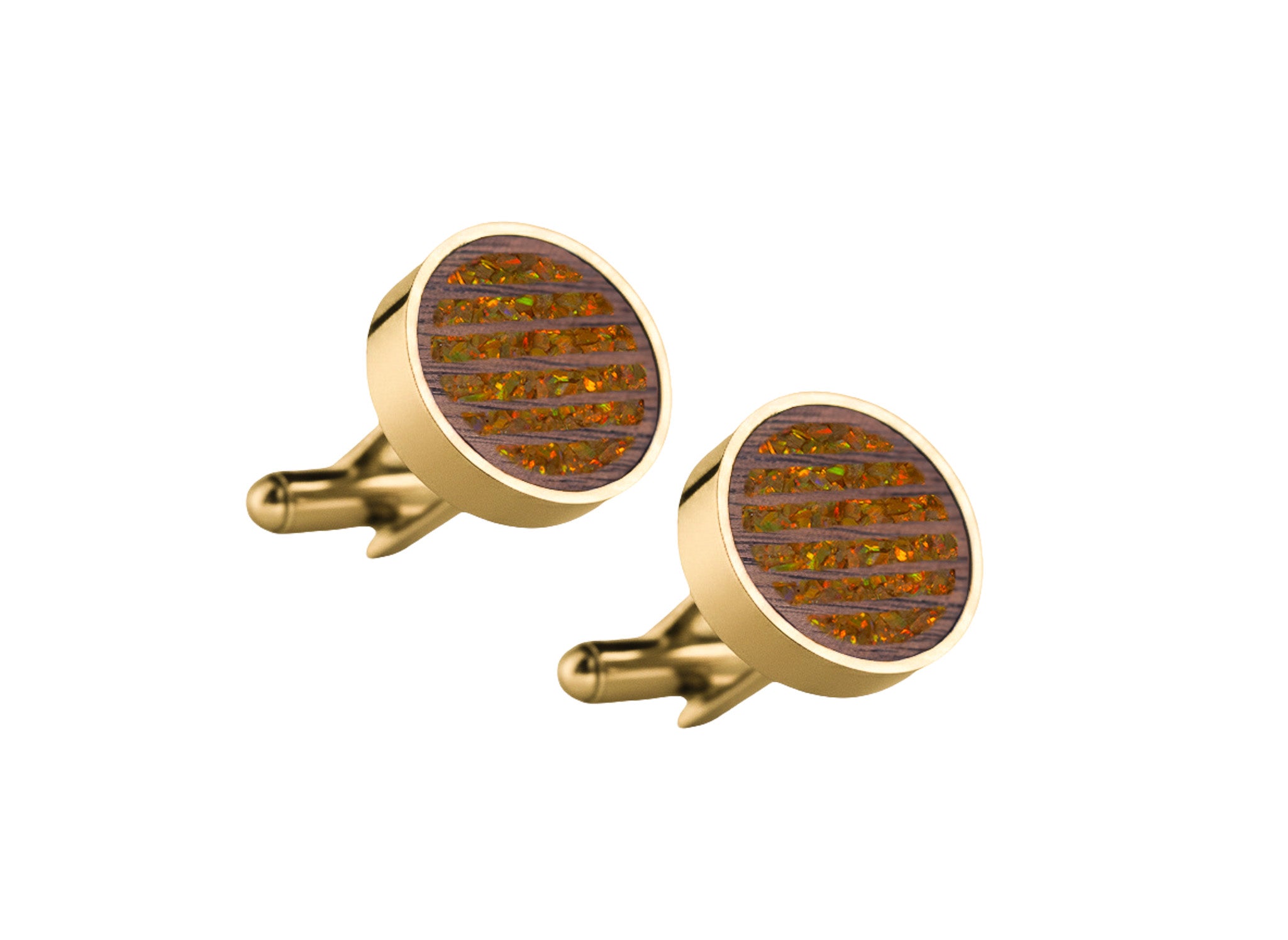Lines Cufflinks Walnut