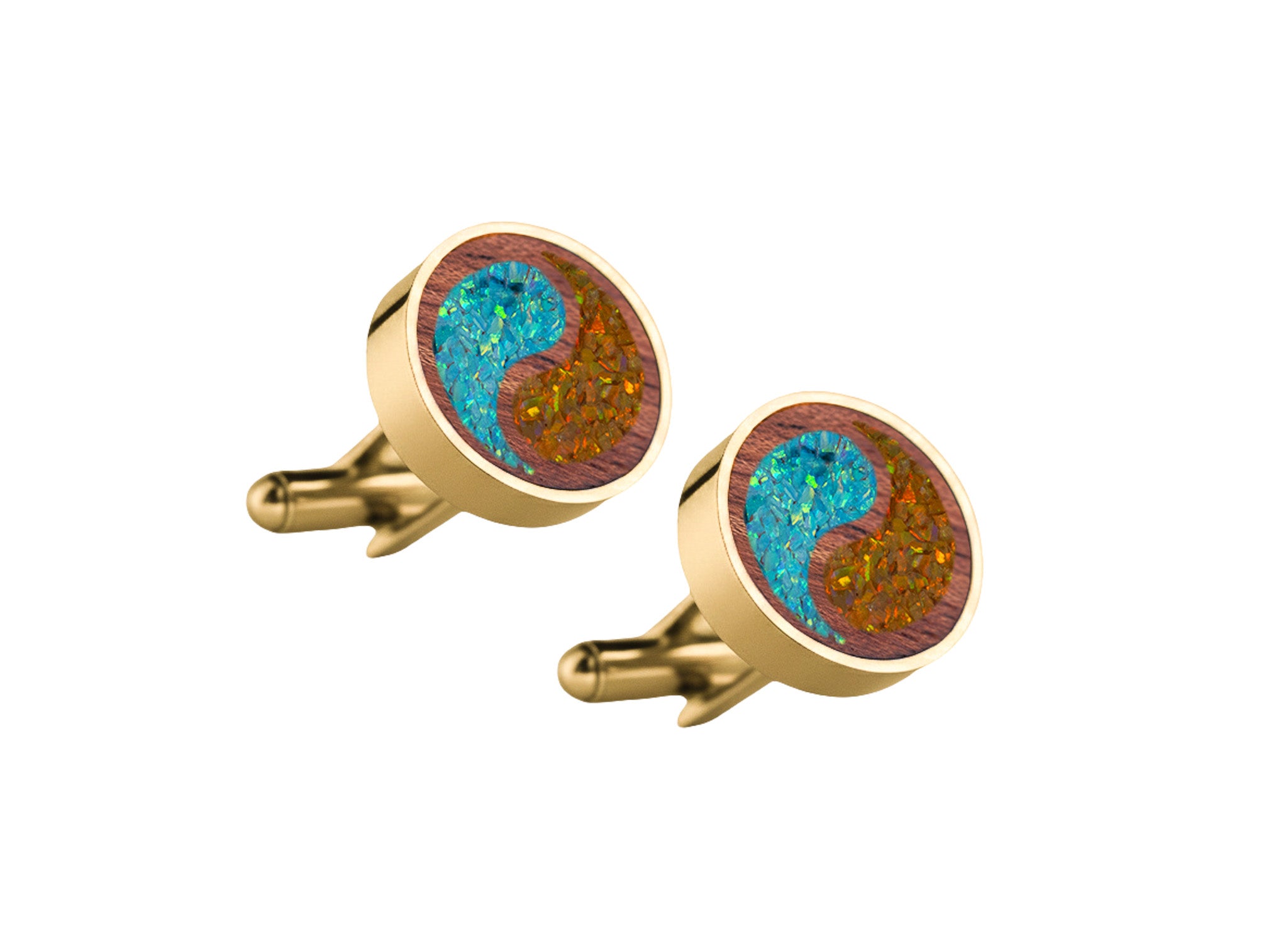 Yin Yang Cufflinks Bubinga