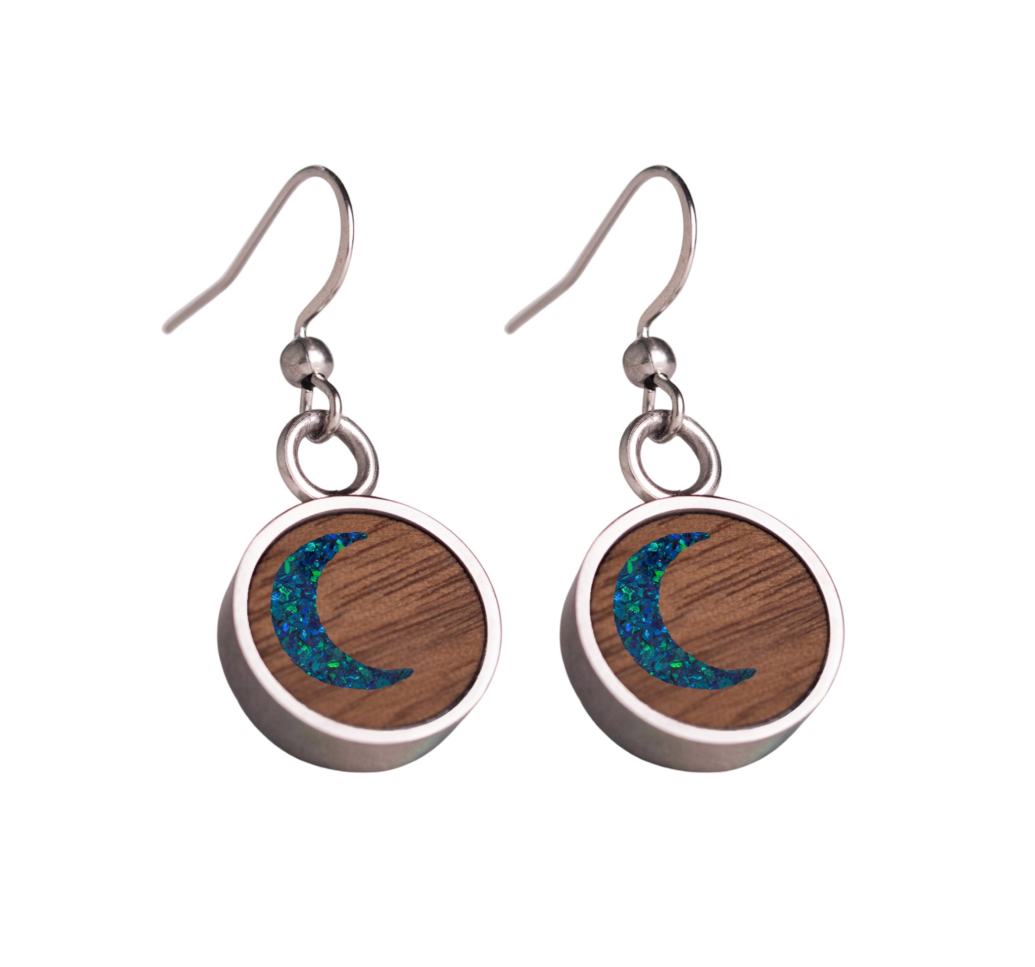 Moon Earrings Walnut