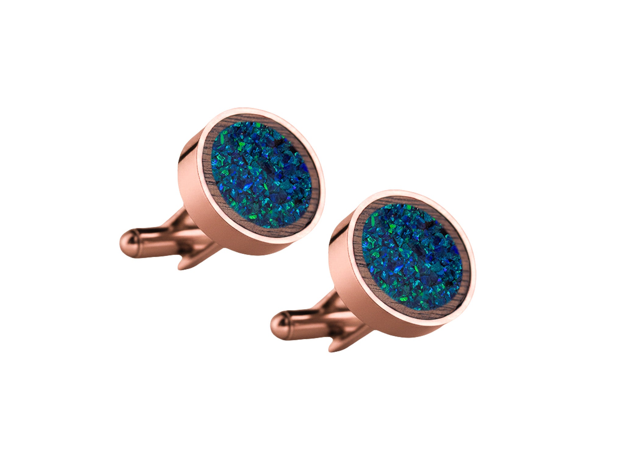 Circle Cufflinks Walnut