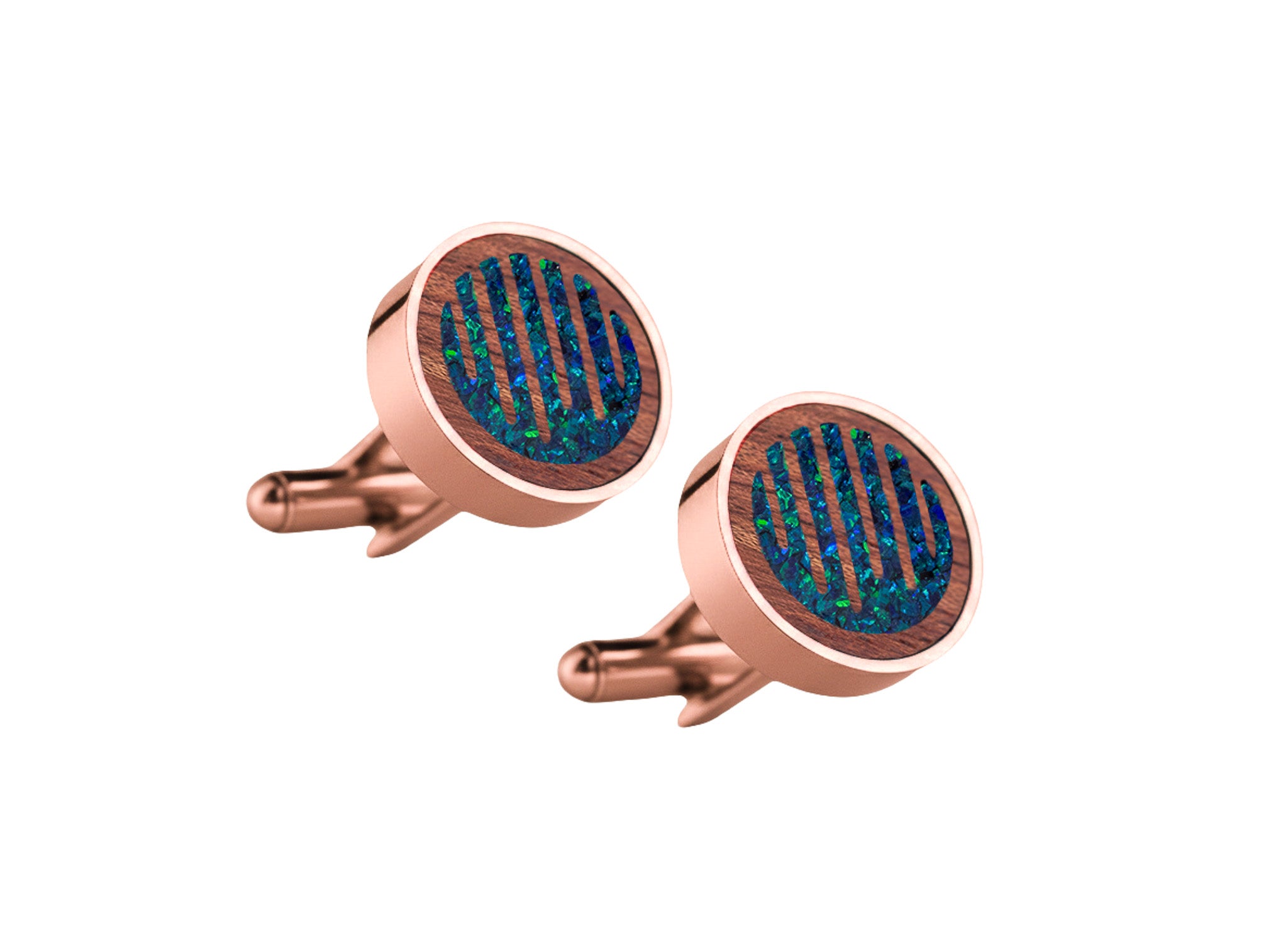 Raindrops Cufflinks Rosewood