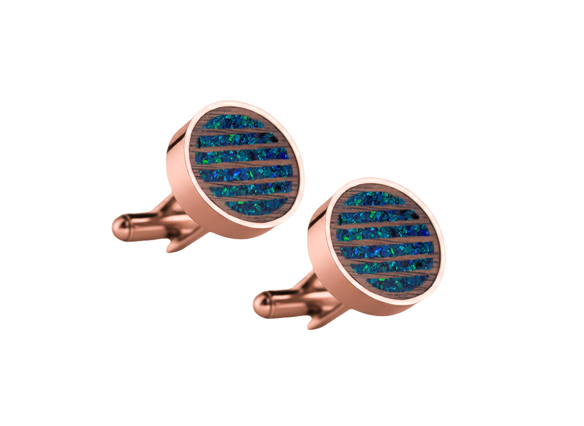 Lines Cufflinks Walnut
