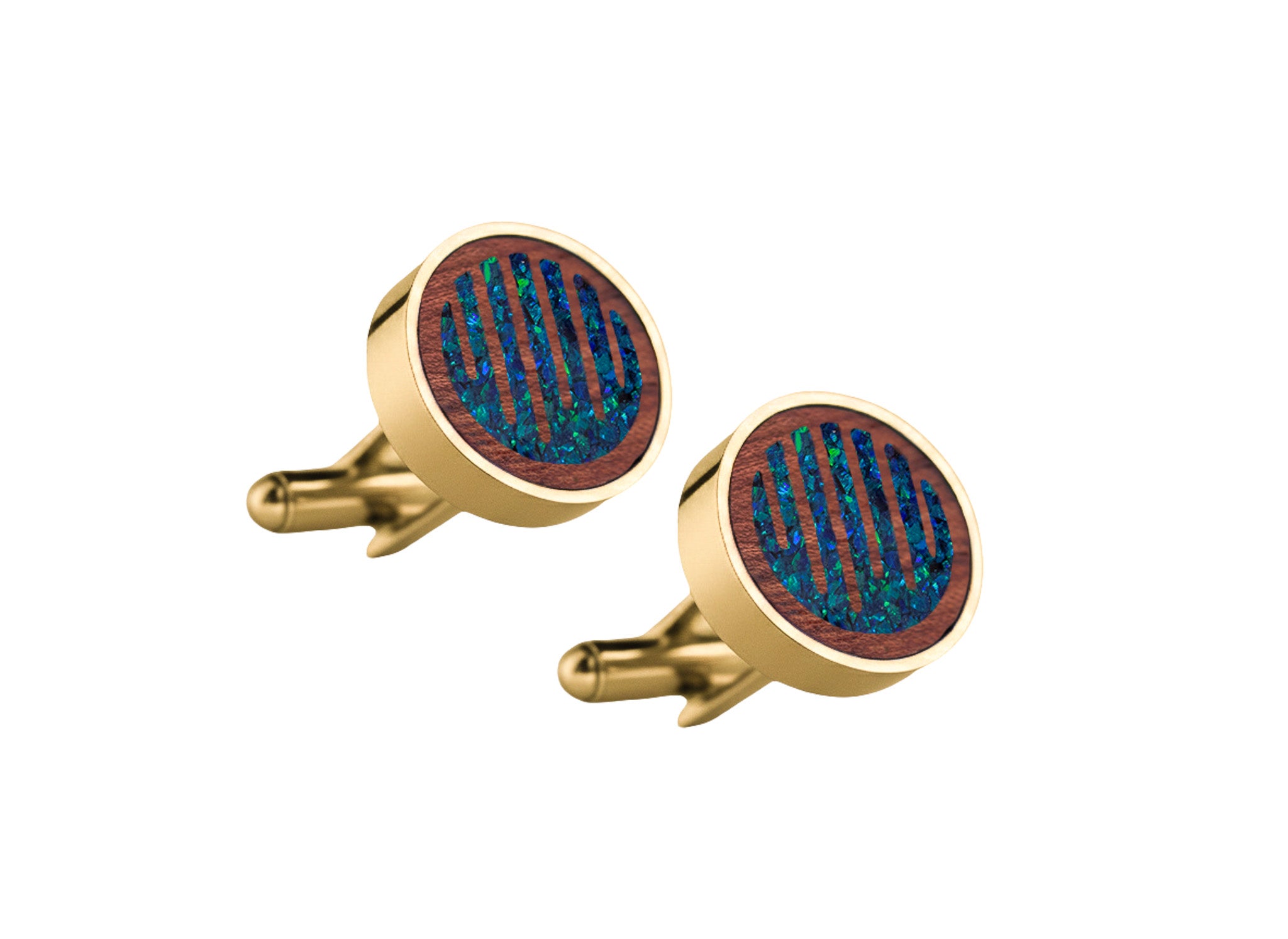 Raindrops Cufflinks Bubinga