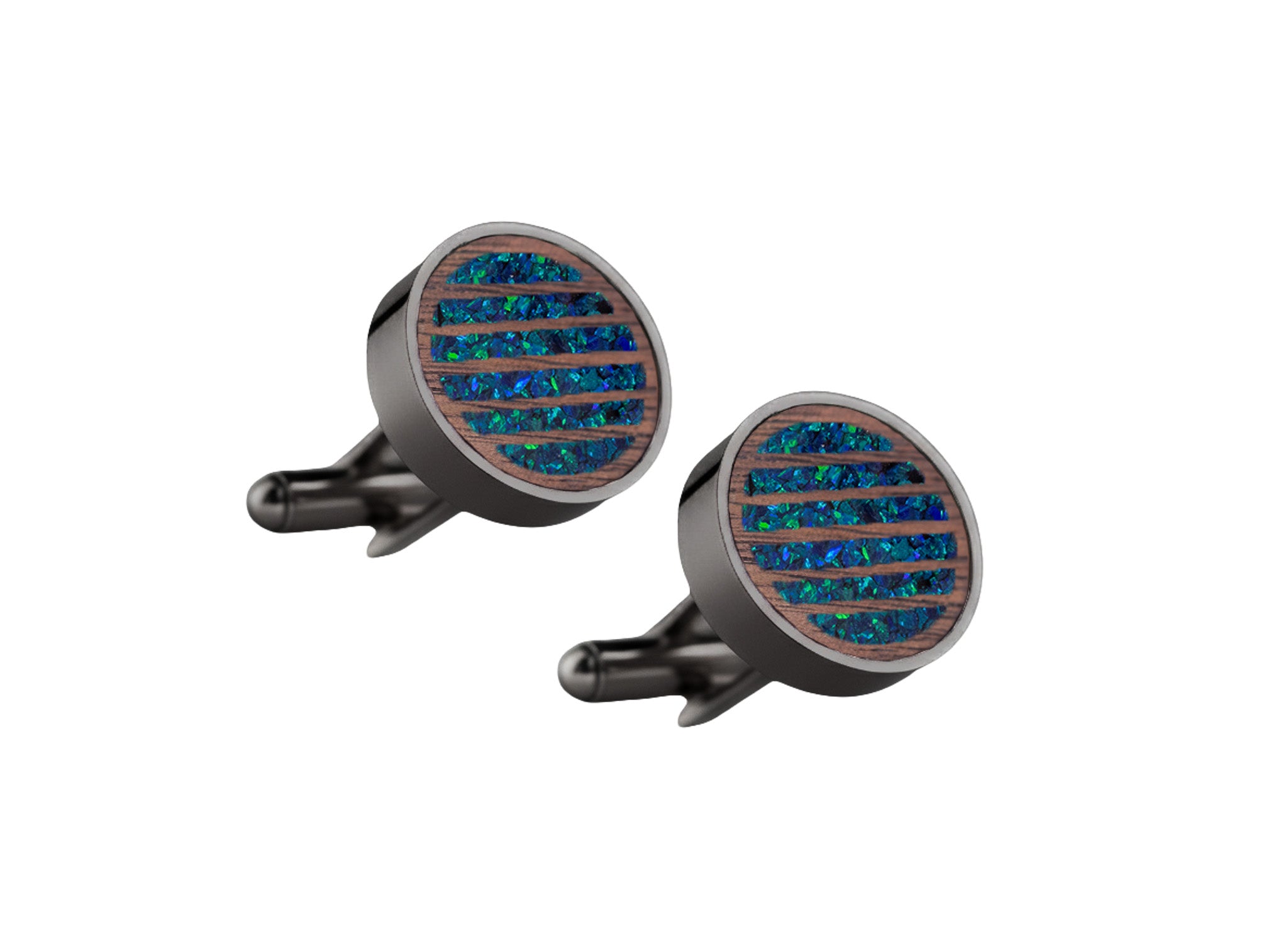 Lines Cufflinks Walnut