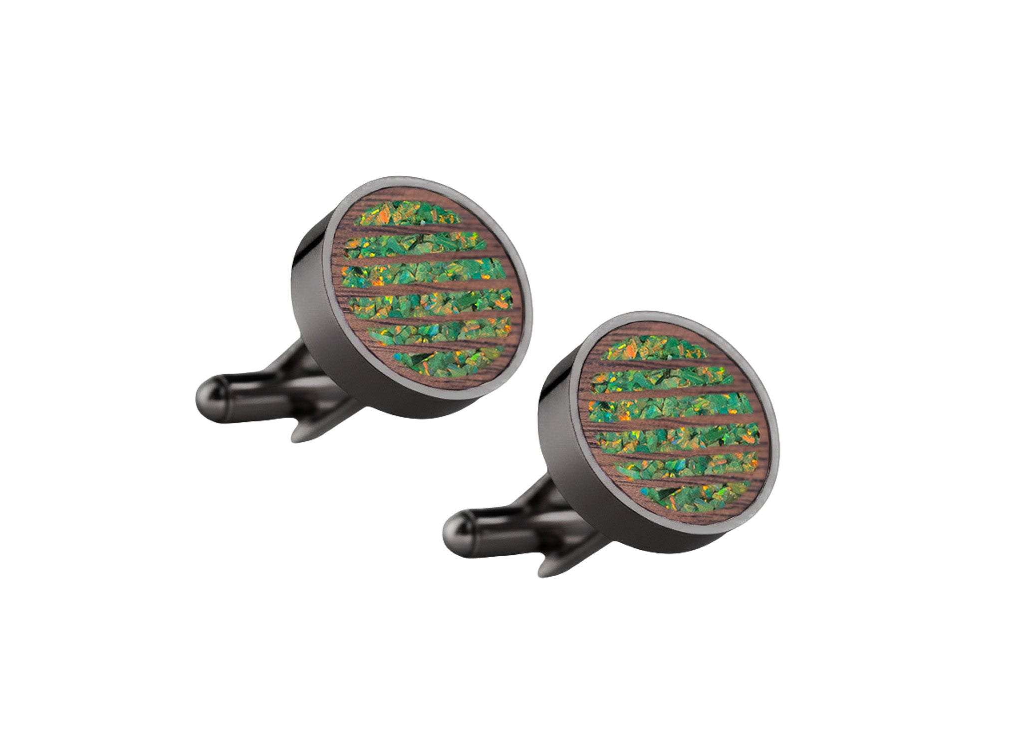 Lines Cufflinks Walnut