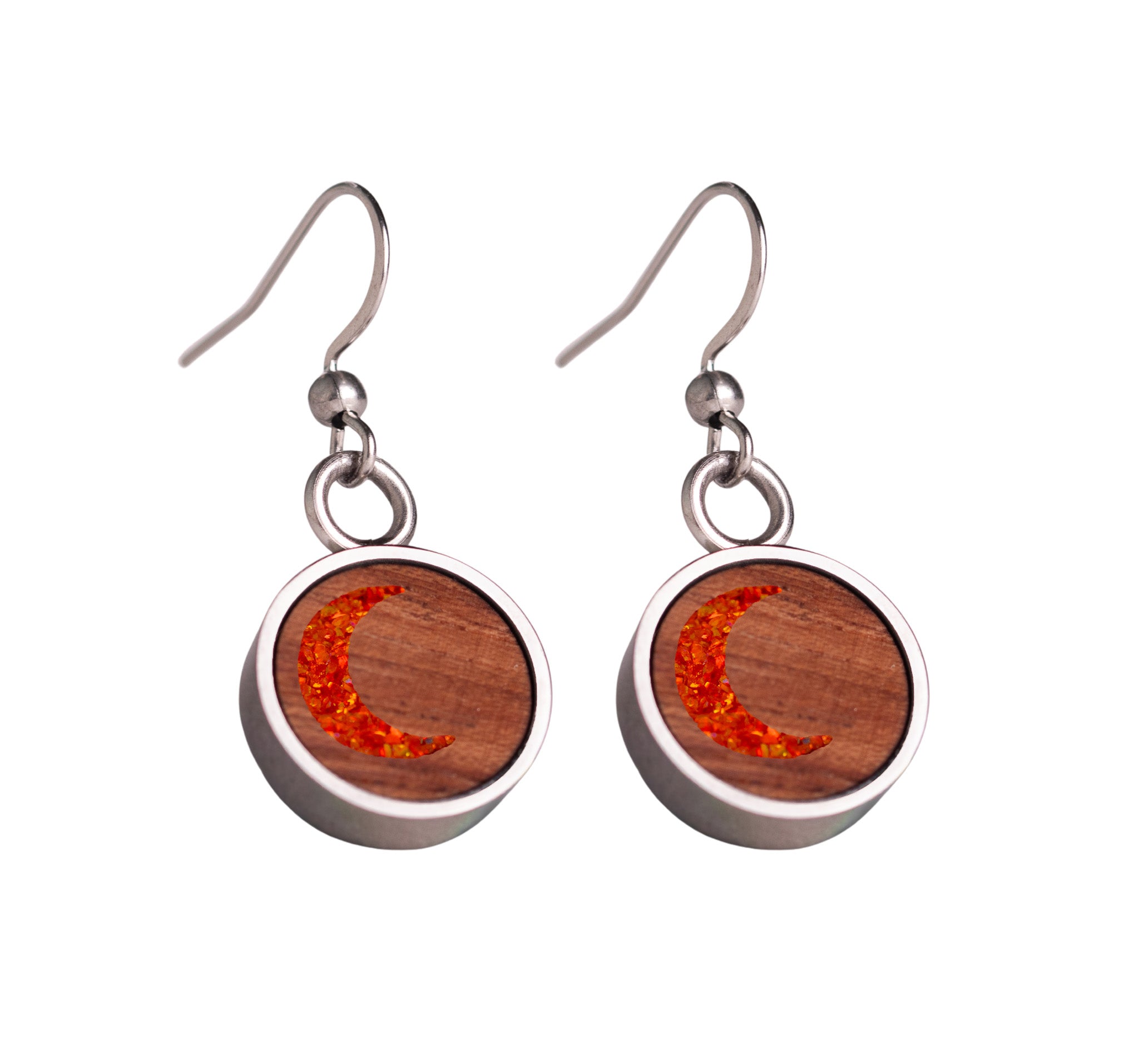 Moon Earrings Bubinga