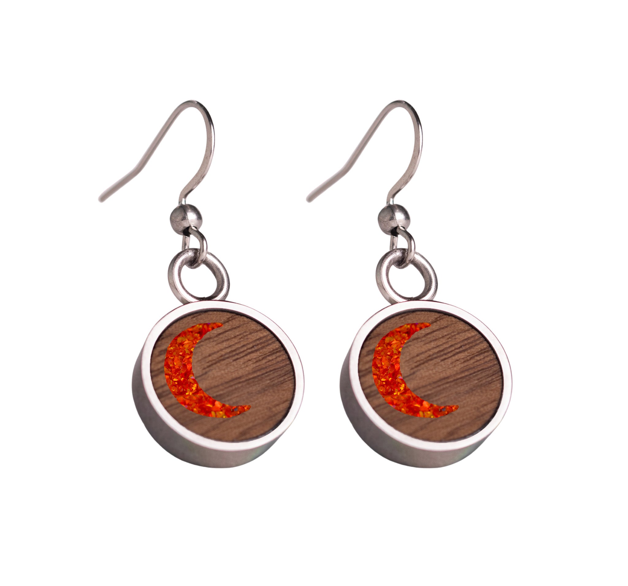 Moon Earrings Walnut