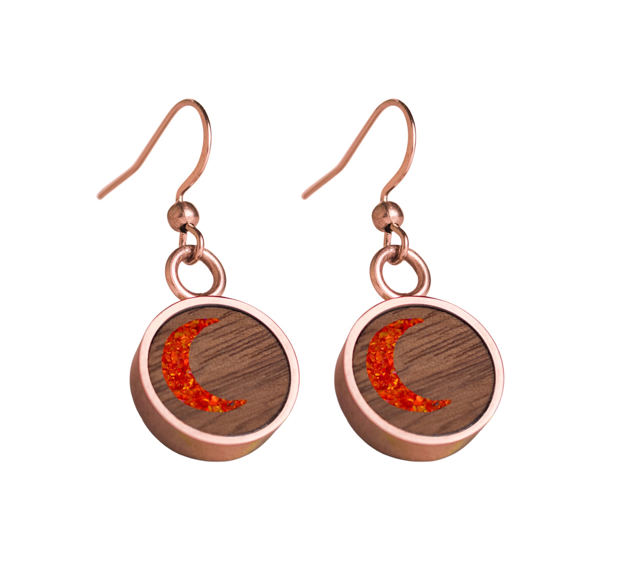 Moon Earrings Walnut