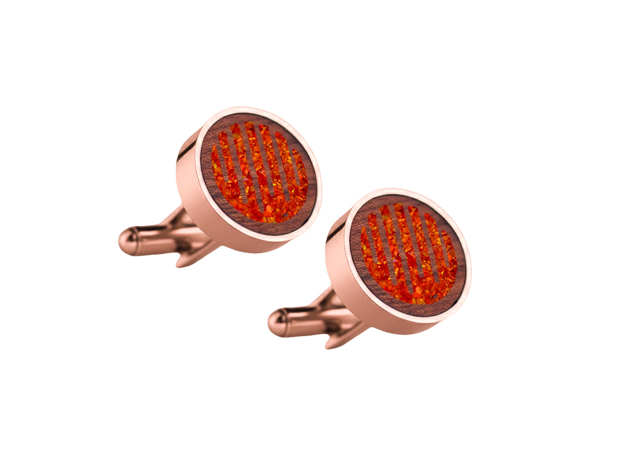 Raindrops Cufflinks Bubinga