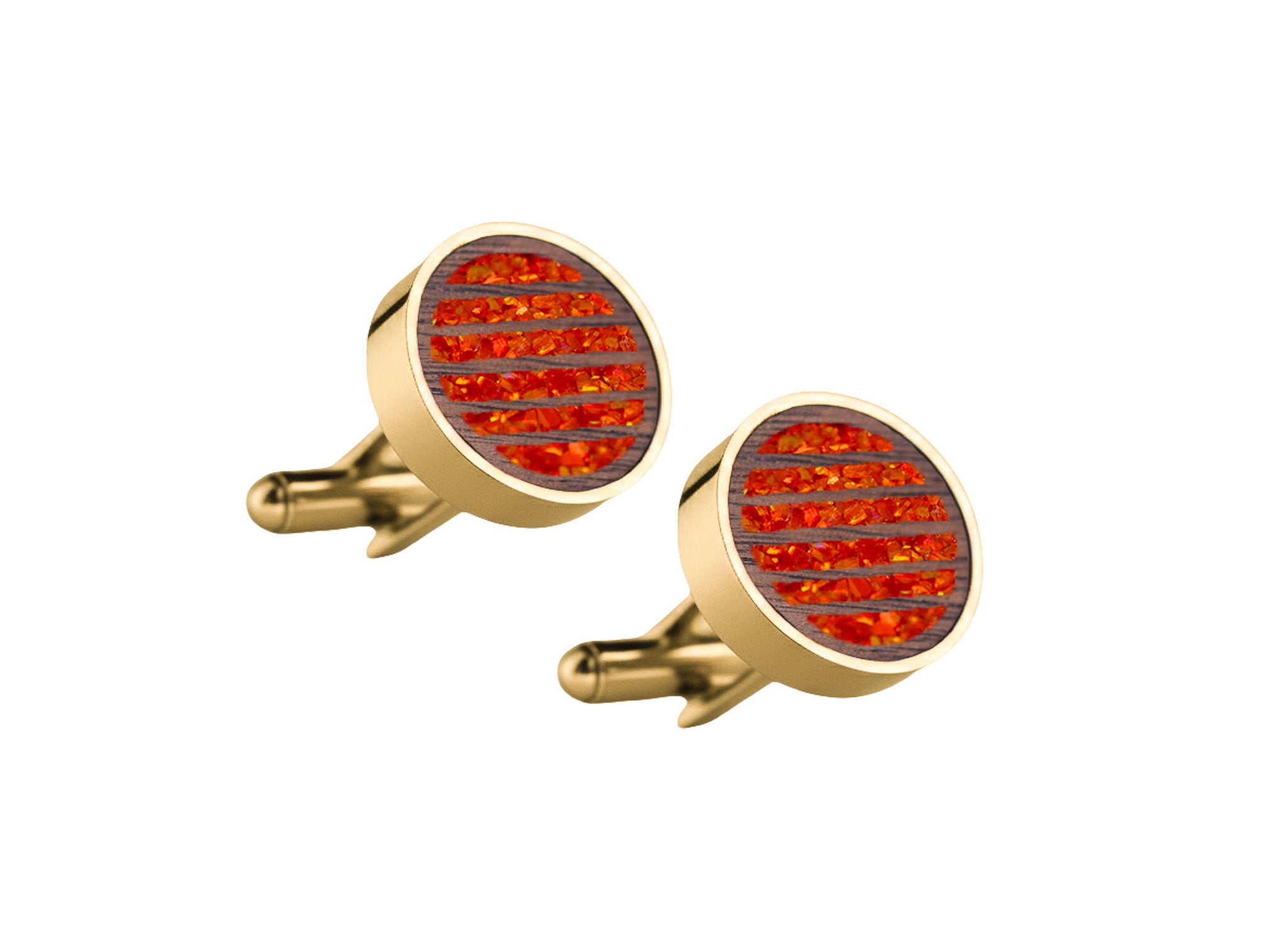 Lines Cufflinks Walnut