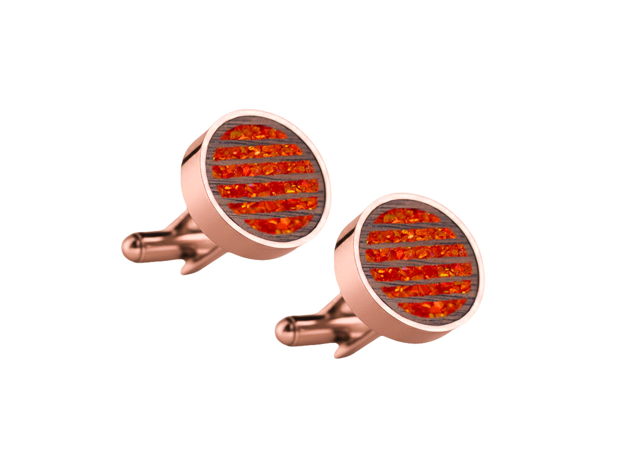 Lines Cufflinks Walnut