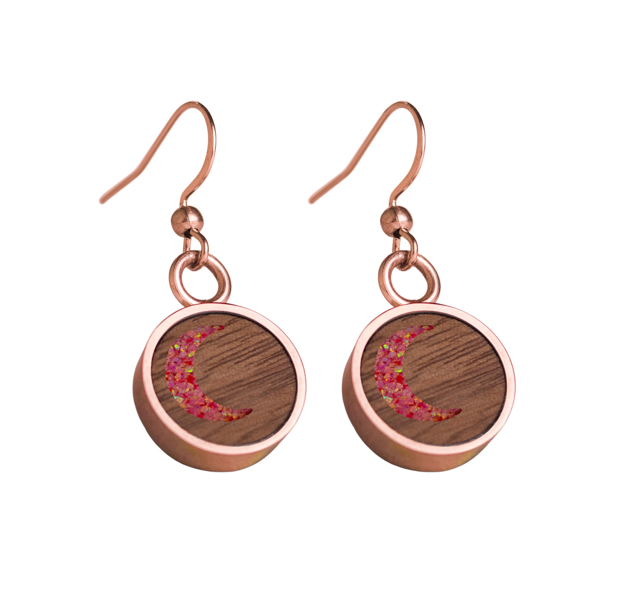Moon Earrings Walnut