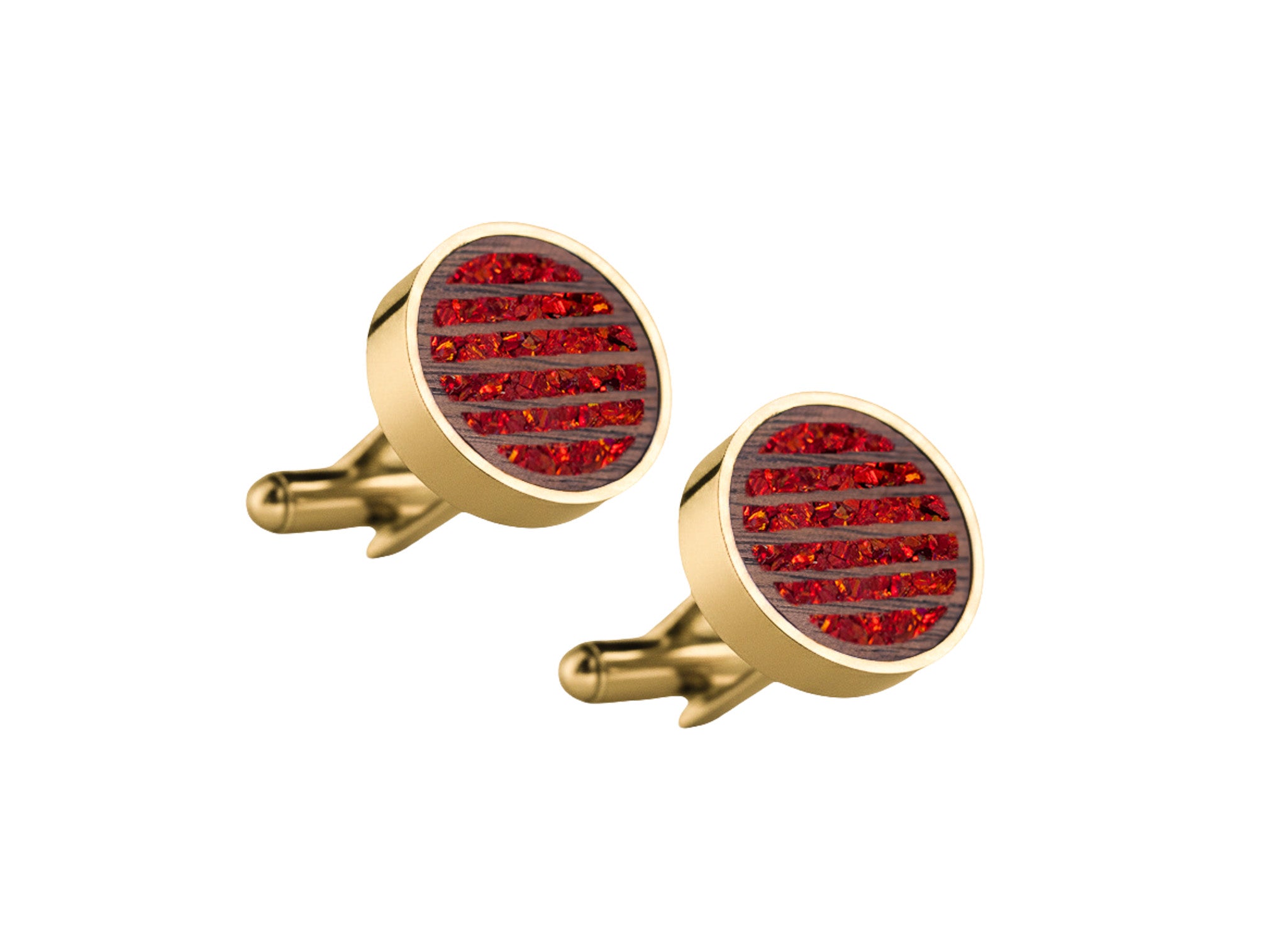Lines Cufflinks Walnut