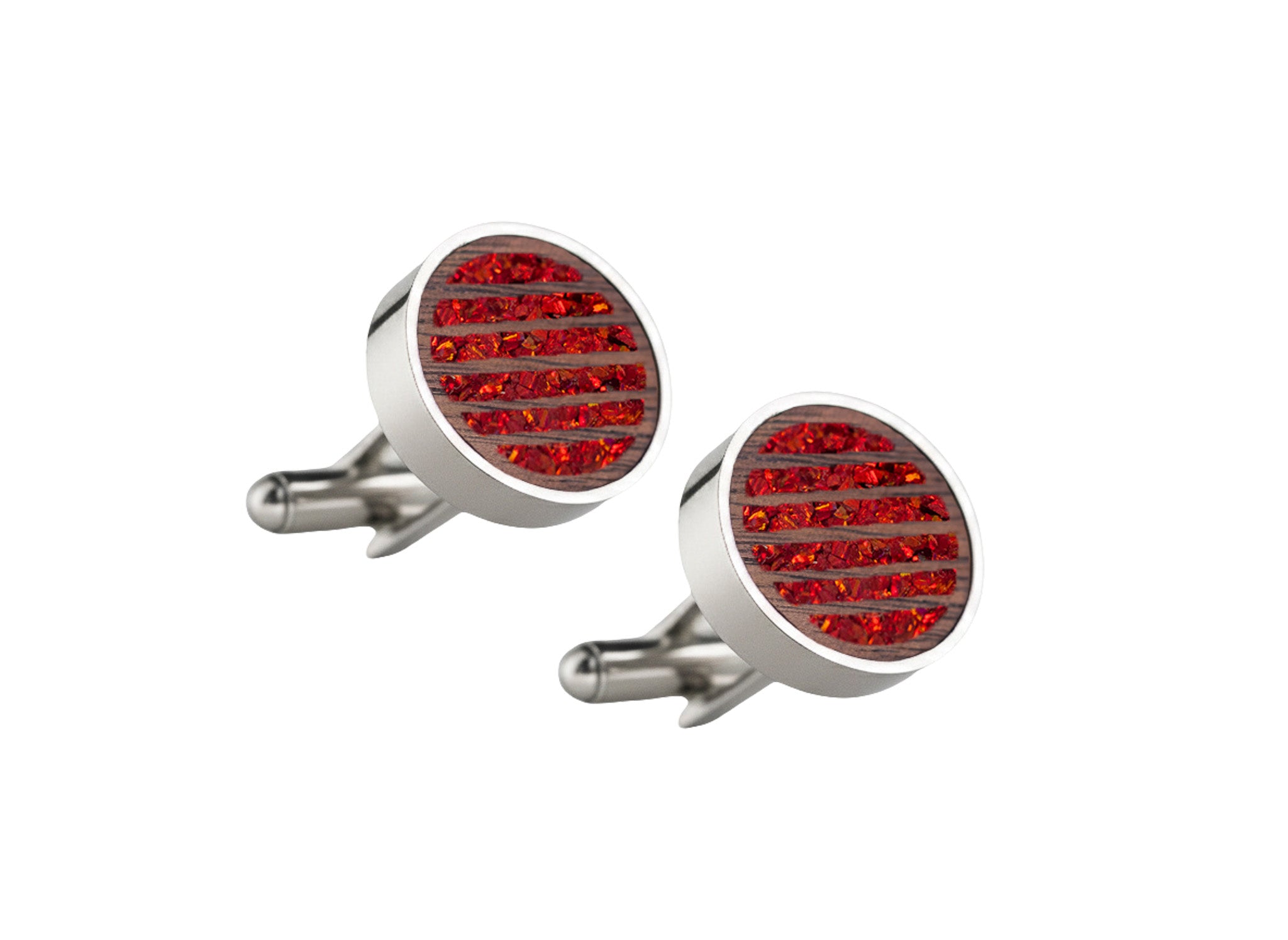Lines Cufflinks Walnut