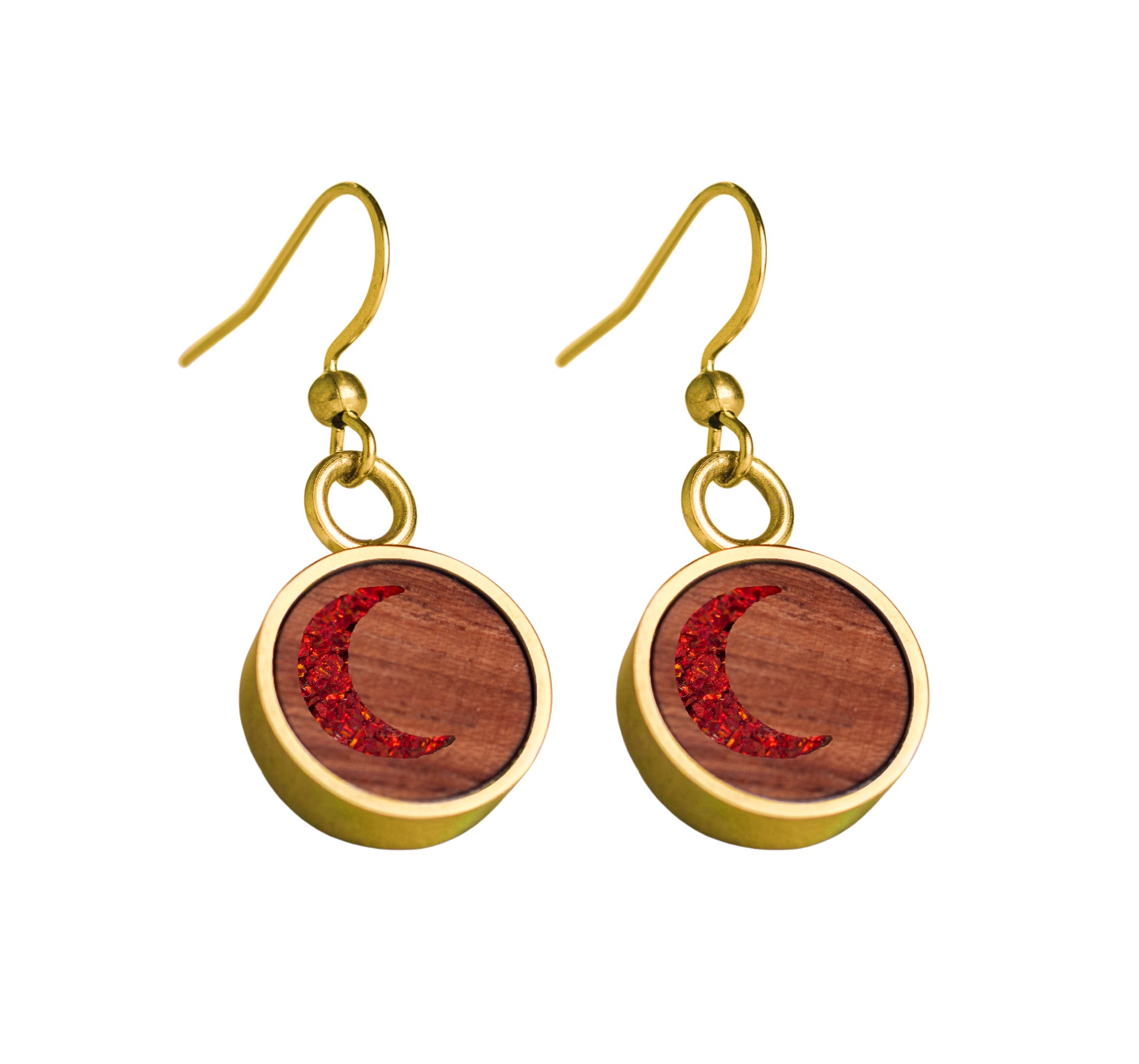 Moon Earrings Bubinga