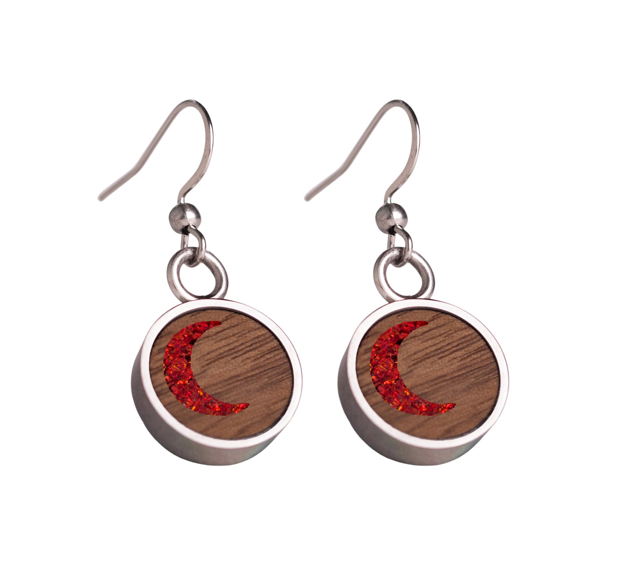 Moon Earrings Walnut