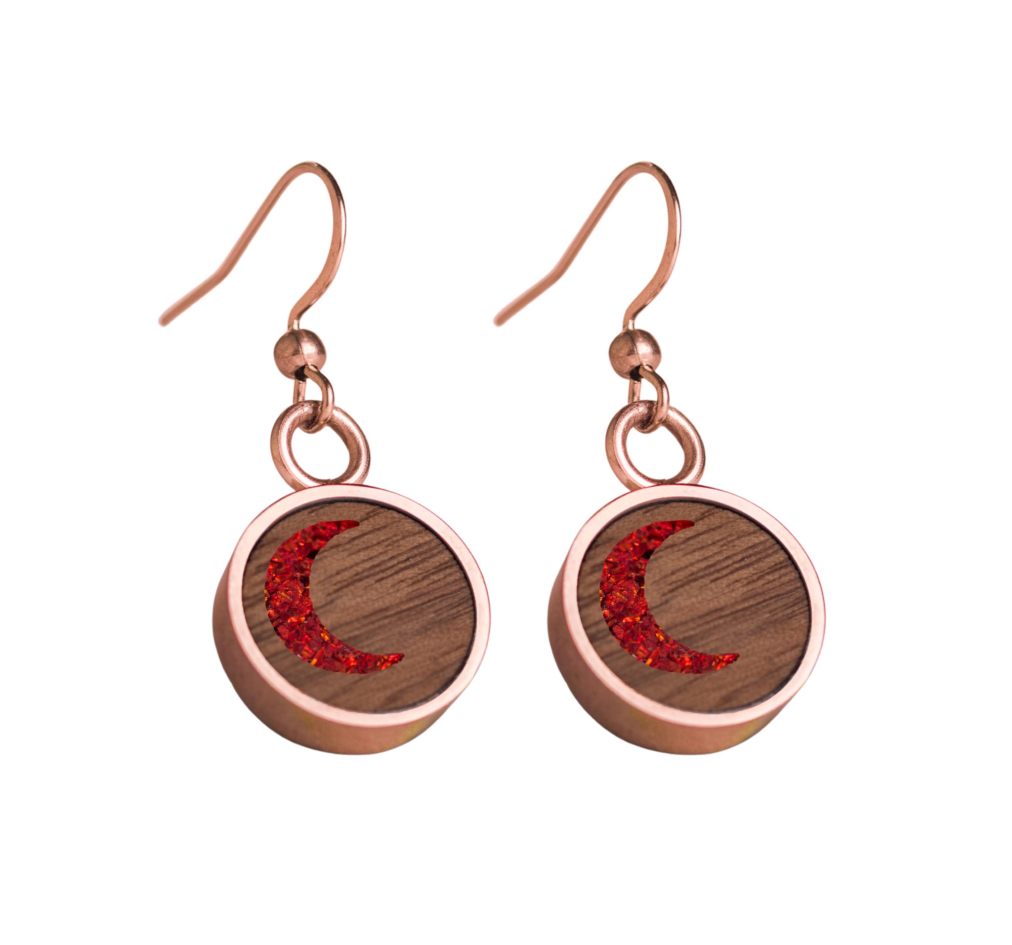 Moon Earrings Walnut