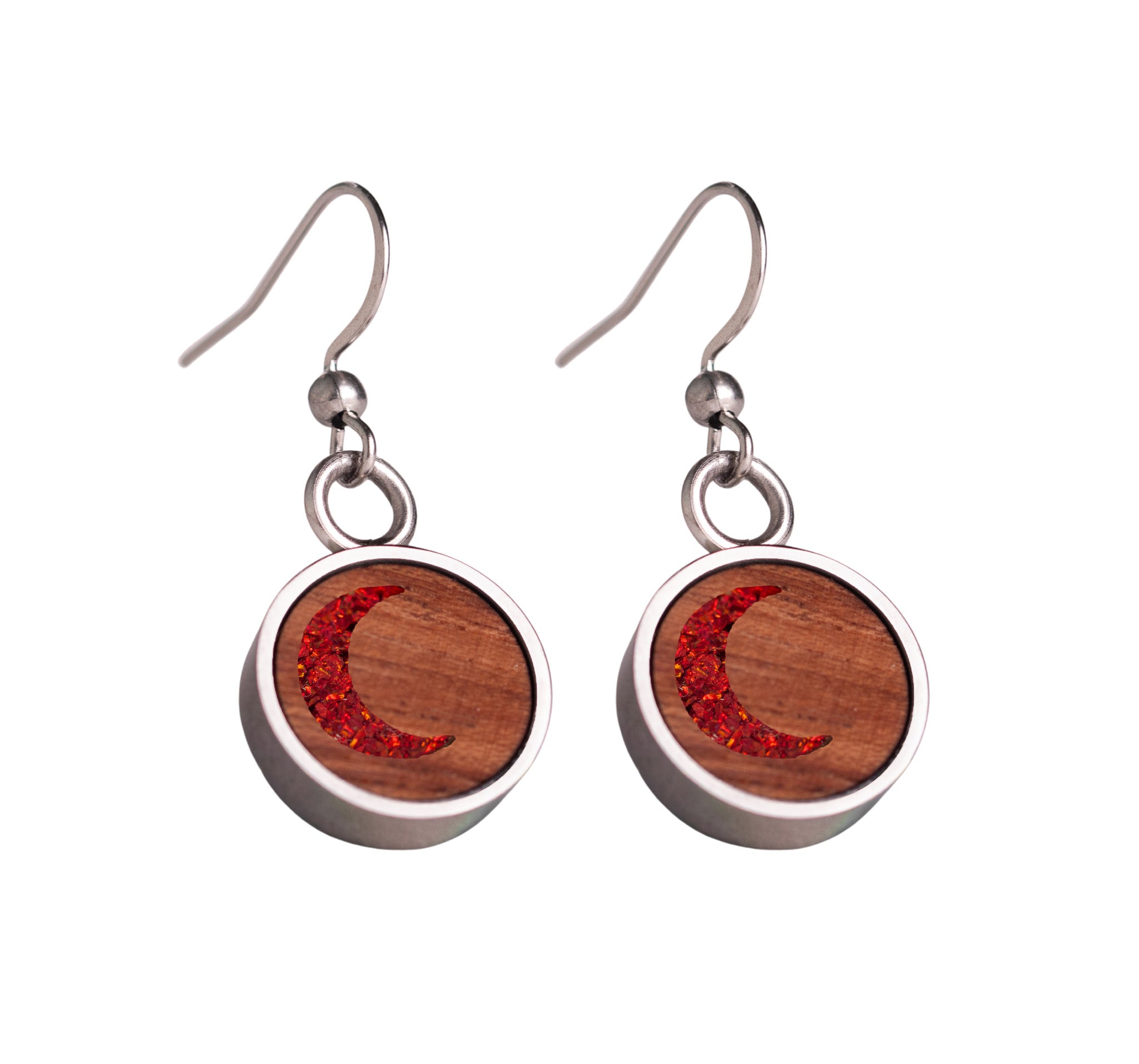 Moon Earrings Bubinga