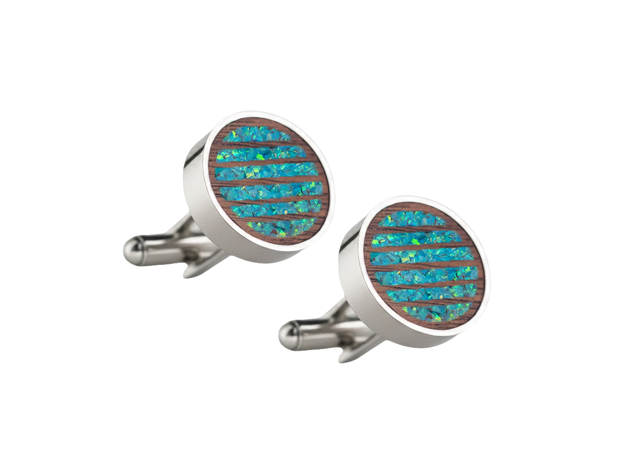 Lines Cufflinks Walnut