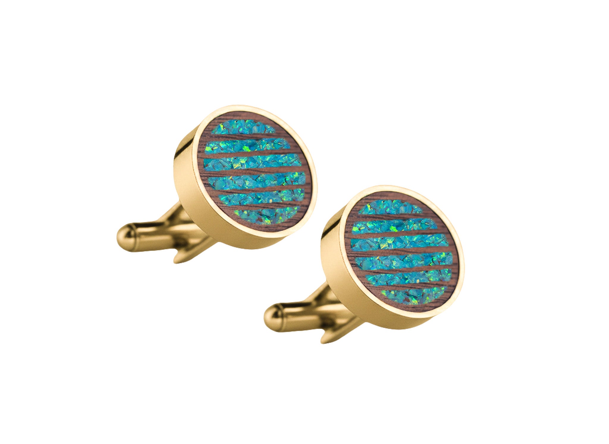 Lines Cufflinks Walnut