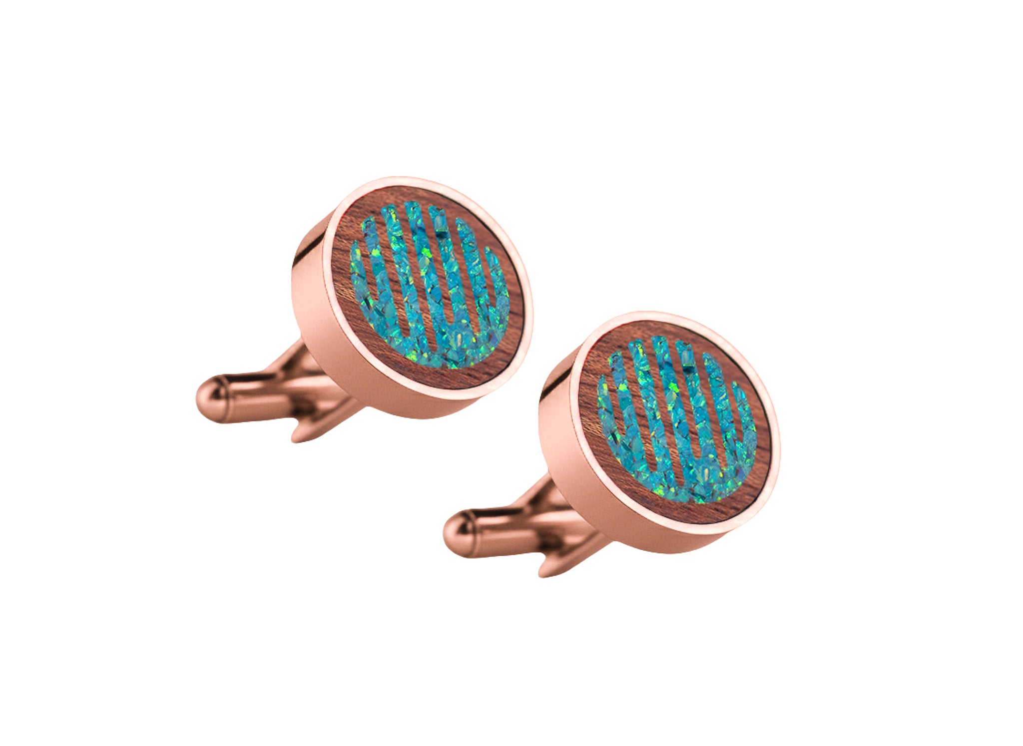 Raindrops Cufflinks Rosewood