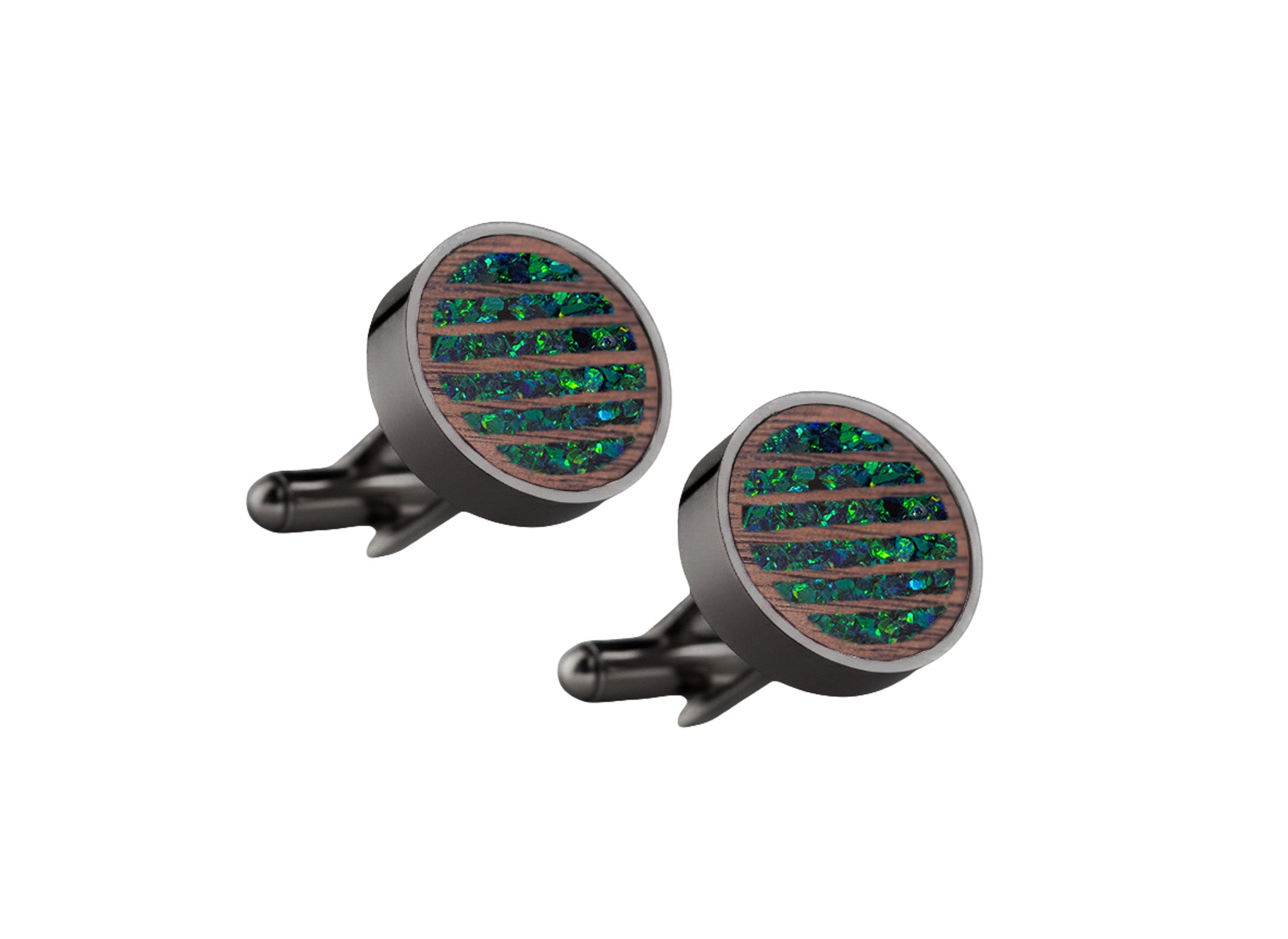 Lines Cufflinks Walnut